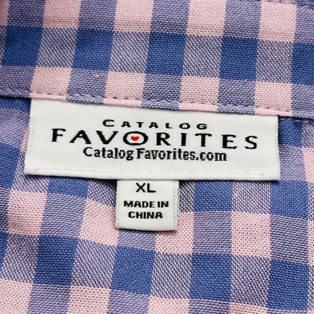 Catalog Favorites Linen Mix Long Sleeve Button Down Flattering Plaid Top XL - Picture 4 of 8
